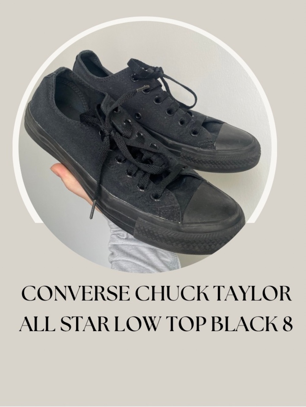 CONVERSE CHUCK TAYLOR ALL STAR LOW TOP BLACK 8
